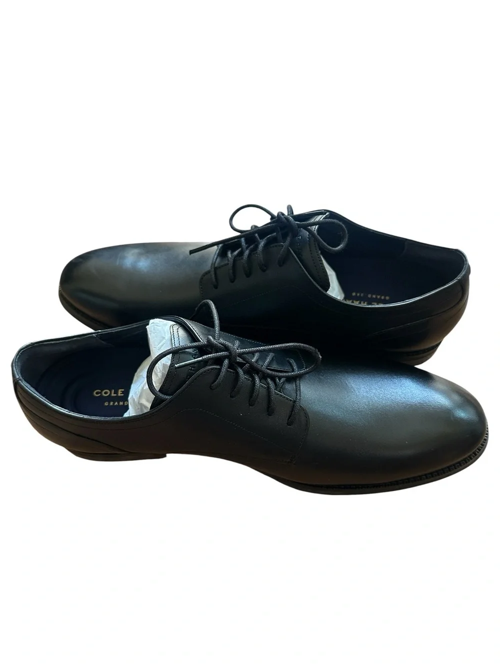 NwB Cole Haan Mens Lewis Grand Plain Toe Oxford C30582 Black Size 10.5 Leather